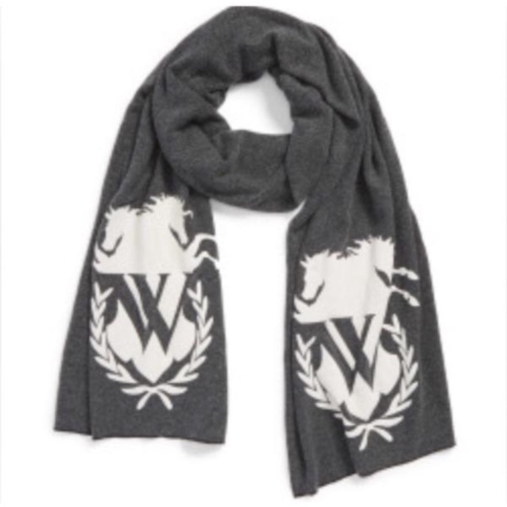 WILDFOX Scarf long 90x14" gray white